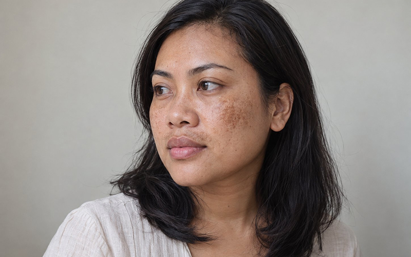 Woman-with-visible-melasma-and-freckles-pigmentation-on-her-face